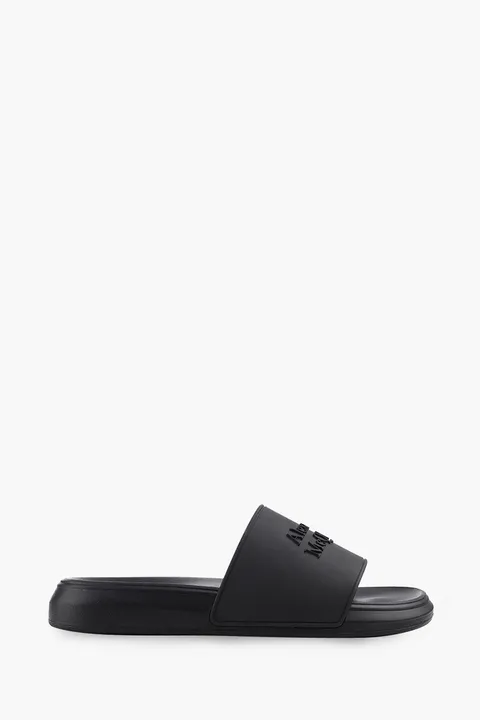 ALEXANDER MCQUEEN Men Signature Pool Oversized Slide in Black