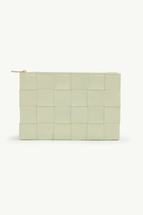 BOTTEGA VENETA Medium Pouch in Lemon Wash with Small Intreccio