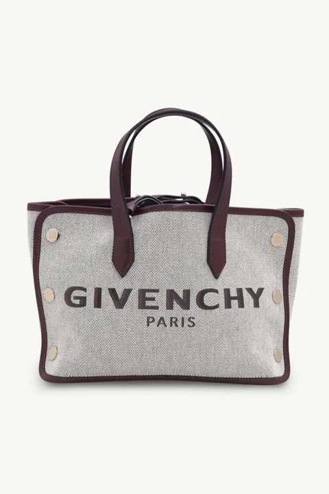 GIVENCHY Mini Bond Shopper Tote Bag in Beige Canvas