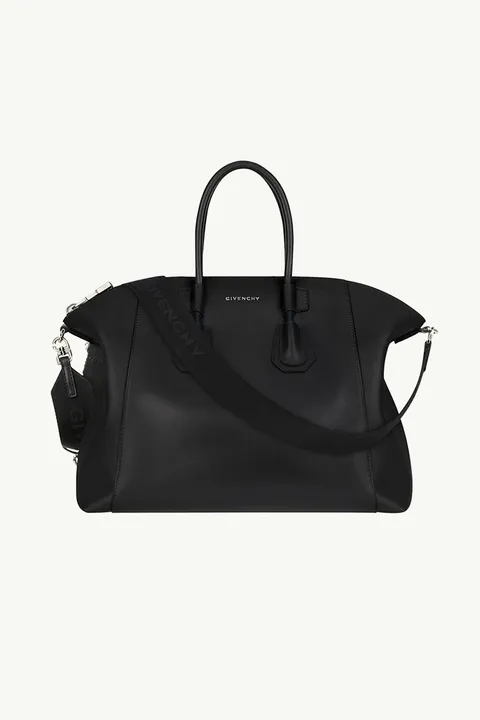 GIVENCHY Small Antigona Sport Bag in Black Smooth Leather