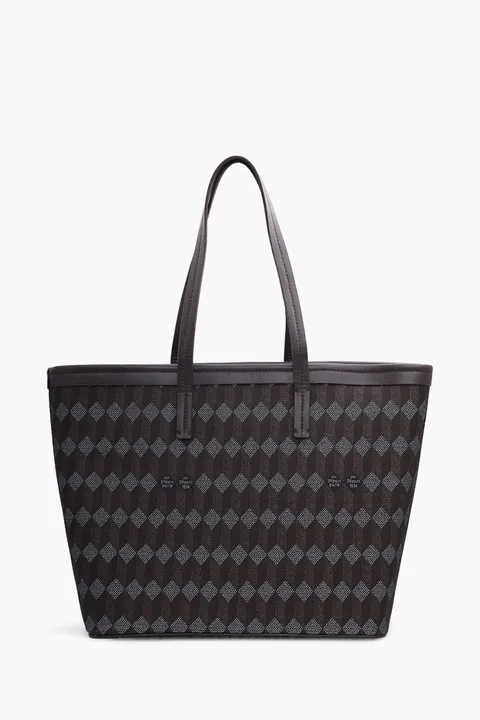 AU DEPART Horizontal La Roquette Monogram Tote Bag in Cacao Multicolor Reflective Jacquard x Leather