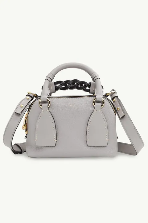 CHLOE Small Daria Top Handle Shoulder Bag in Stormy Gray