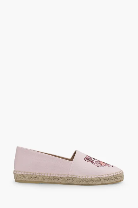 KENZO Women Tiger Espadrilles in Pink/White Canvas