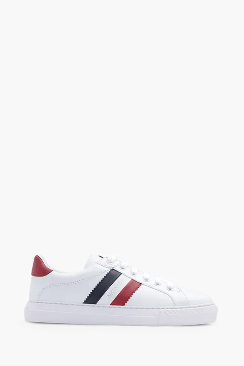 MONCLER Women Ariel Tennis Sneakers in White with Iconic Band