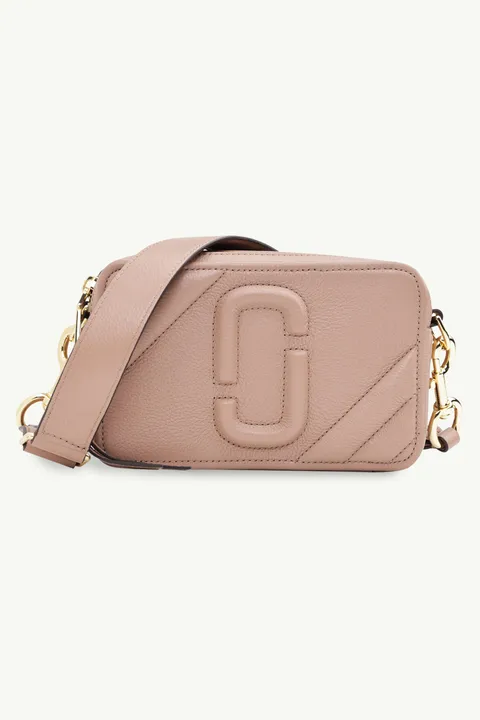MARC JACOBS The Moto Shot Shoulder Bag in Dusty Beige Supple Leather