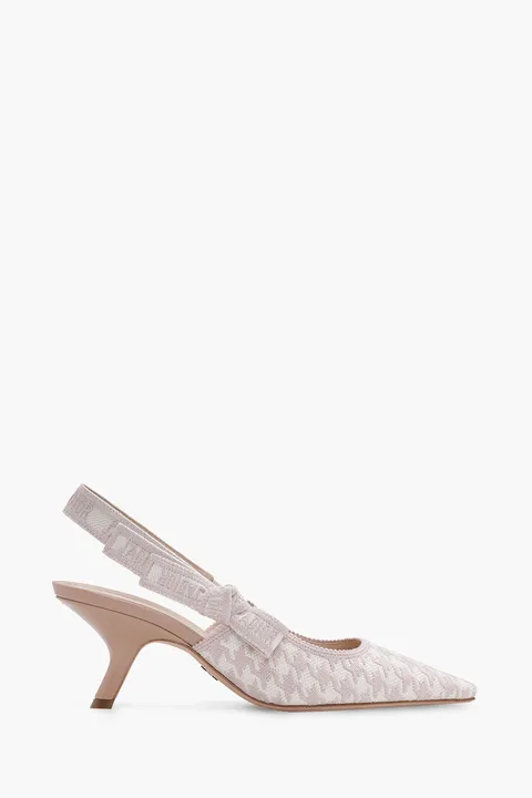 CHRISTIAN DIOR J'adior Slingback Pumps 65mm in Rose Des Vents/White with Micro Houndstooth Motif