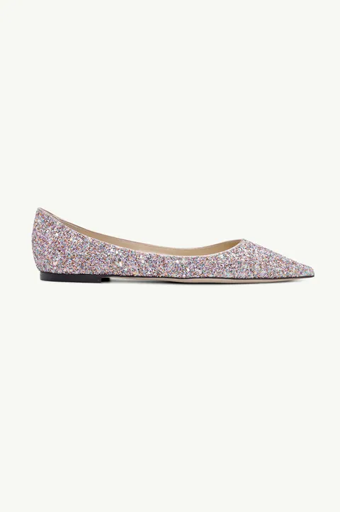 JIMMY CHOO Love Ballerina in Mochi Luminous Glow-in-the-Dark Glitter with JC Button