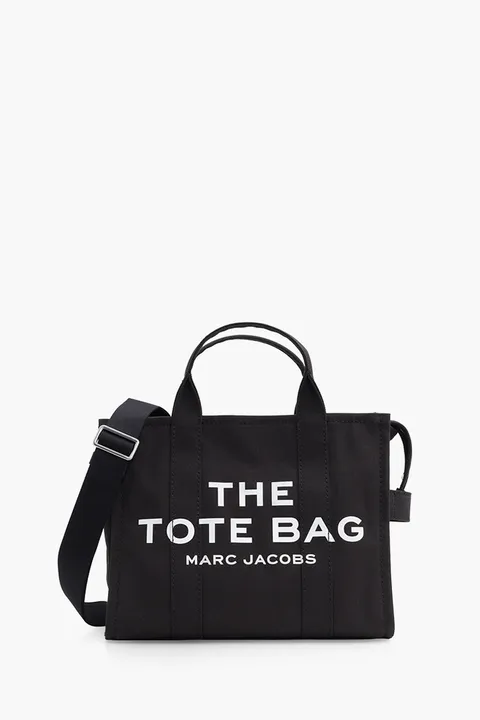 MARC JACOBS Small Traveler Tote Bag in Black Canvas