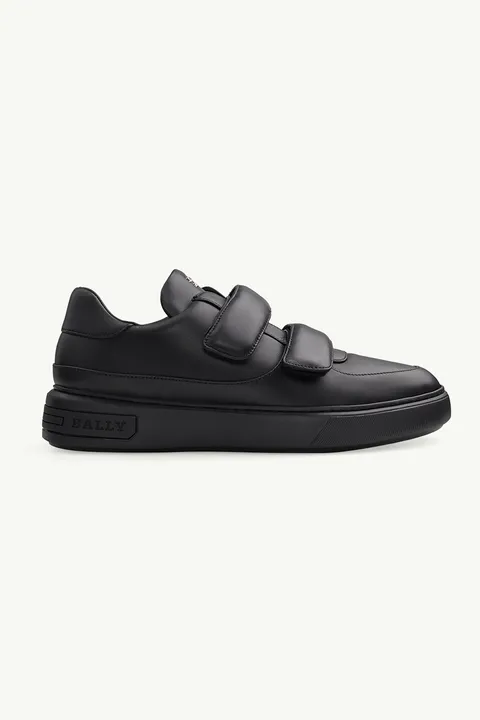 BALLY Men Maylor Velcro Strap Sneakers in Black Padded Leather