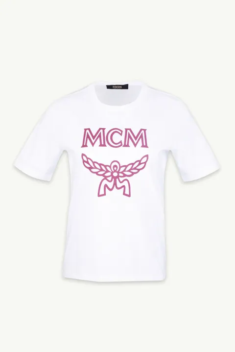 MCM Women Classic Logo T-Shirt in Brilliant White