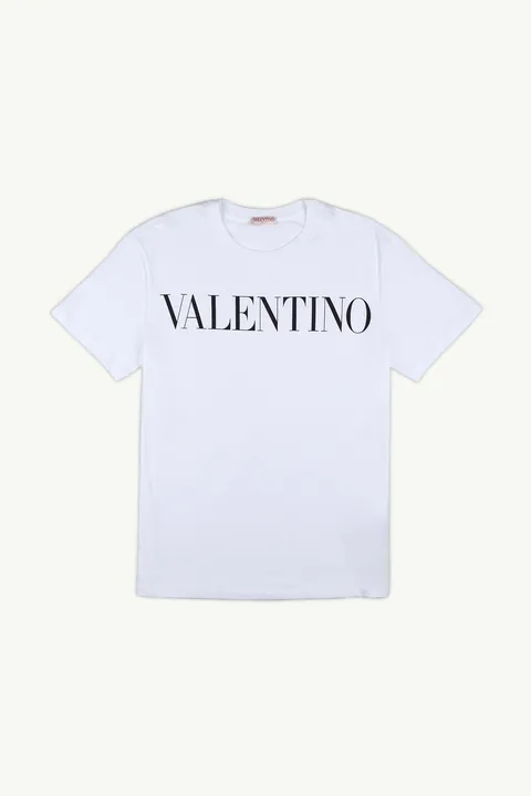 VALENTINO Men Logo Print T-Shirt in White/Black