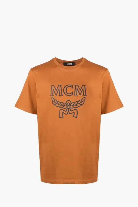 MCM Men Crew Neck T-Shirt in Pecan Cotton