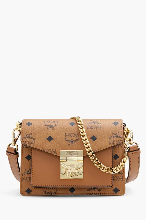 MCM Mini Tracy Crossbody Bag in Cognac