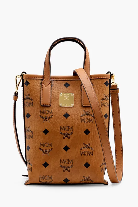 MCM Mini Essential Crossbody Bag in Cognac