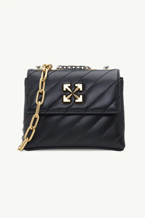 OFF WHITE Jackhammer 19 Chain Shoulder Bag in Black Quilted