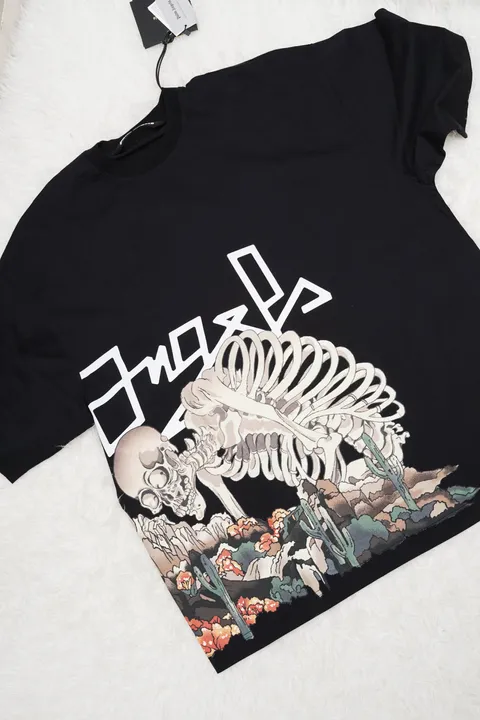 PALM ANGELS Men Desert Logo x Skull Oversized T-Shirt in Black
