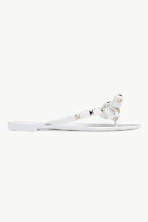 VALENTINO Rockstud Jelly Sandals (Thong) in Optic White