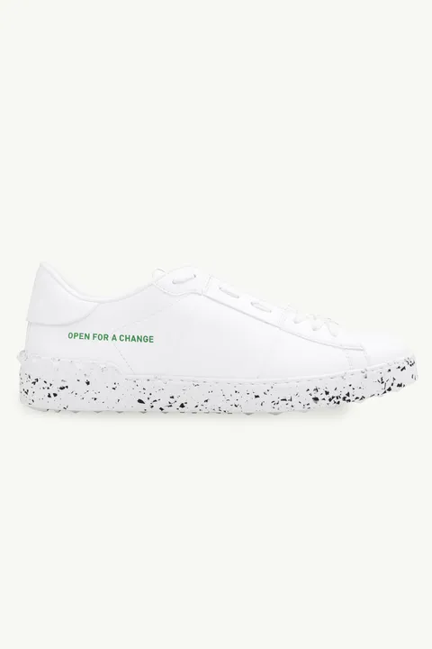VALENTINO Men Open For A Change Sneaker in White/White Bio-Based Material
