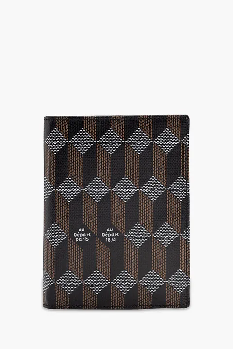 AU DEPART Vertical Le Porte Monogram Passport Holder in Black Multicolor Reflective Jacquard