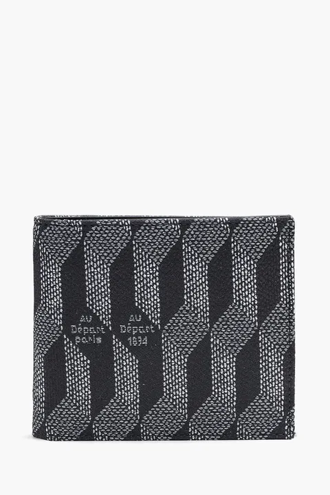 AU DEPART Monogram Bifold Wallet in Black Multicolor Reflective Jacquard