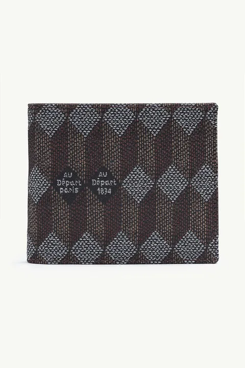 AU DEPART Monogram Bifold Wallet in Cacao Multicolor Reflective Jacquard