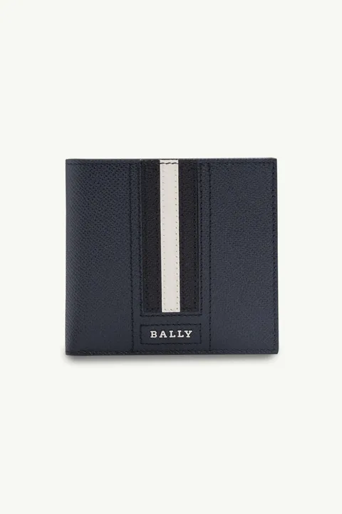 BALLY Men Trasai Bi-fold Wallet in New Blue with 8 Card Slots